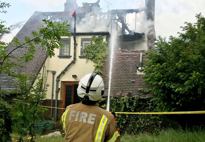 Crews were called to the property in Croydon on Tuesday 