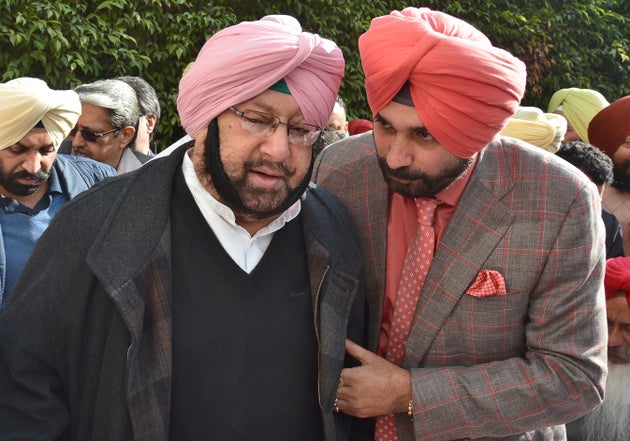 Navjot Singh Sidhu with Punjab Chief Minister Amarinder