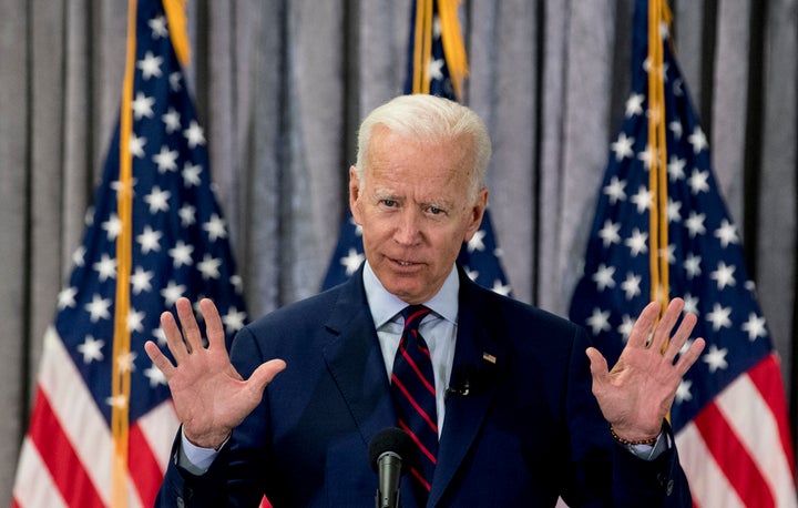 Former Vice President Joe Biden, a 2020 Democratic presidential hopeful, speaks during a town hall meeting with a group of educators from the American Federation of Teachers on May 28 in Houston.