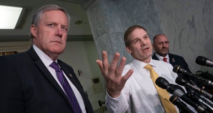 House Freedom Caucus leaders Mark Meadows (R-N.C.) and Jim Jordan (R-Ohio).