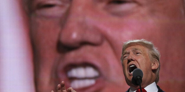 Republican U.S. presidential nominee Donald Trump speaks as he accepts the nomination during the final session of the Republi