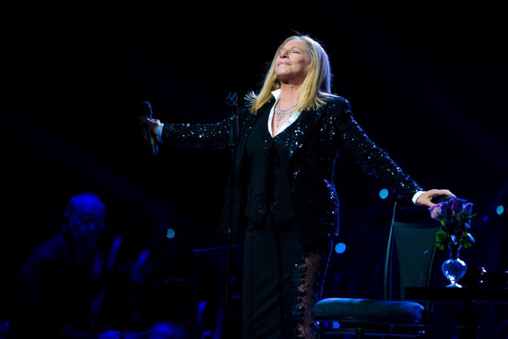 PHILADELPHIA, PA - OCTOBER 8: Barbra Streisand performs on the opening night of her 'Back To Brooklyn' tour at the Wells Fargo Center on October 8, 2012 in Philadelphia, Pennsylvania. (Photo by Jeff Fusco/Getty Images)