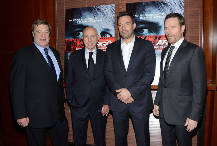 NEW YORK, NY - OCTOBER 09: Actors John Goodman, Alan Arkin, Ben Affleck and Bryan Cranston attend the 'Argo' screening at the Time Warner Screening Room on October 9, 2012 in New York City. (Photo by Jason Kempin/Getty Images)