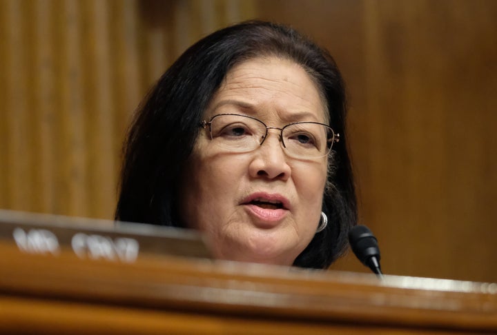 Sen. Mazie Hirono (D-Hawaii) said Joe Biden's stand on the Hyde Amendment is disappointing amid a spate of new state laws res