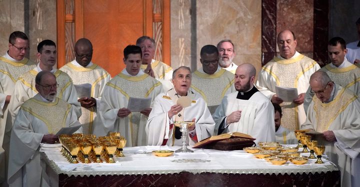 Cardinal Daniel DiNardo presides over a Mass of Ordination for seven candidates for the priesthood in Houston Saturday, June 1, 2019. 