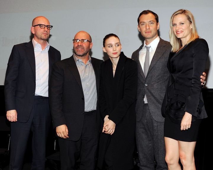 NEW YORK, NY - JANUARY 30: (L-R) Steven Soderbergh, Scott Z. Burns, Rooney Mara, Jude Law and Vinessa Shaw attend the 'Side Effects' preview screening at Walter Reade Theater on January 30, 2013 in New York City. (Photo by Ben Gabbe/Getty Images)