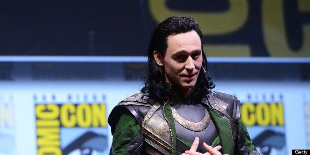 SAN DIEGO, CA - JULY 20: Actor Tom Hiddleston speaks onstage at Marvel Studios 'Thor: The Dark World' and 'Captain America: The Winter Soldier' during Comic-Con International 2013 at San Diego Convention Center on July 20, 2013 in San Diego, California. (Photo by Albert L. Ortega/Getty Images)