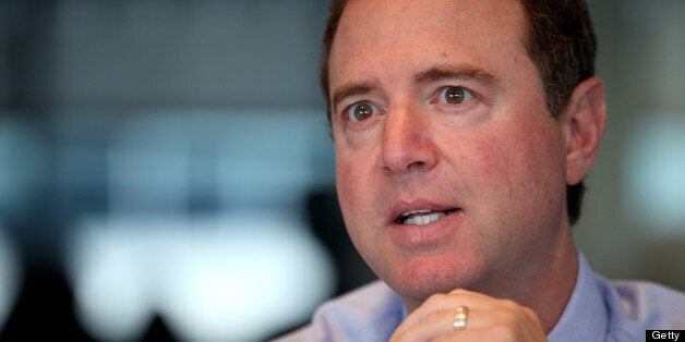 Representative Adam Schiff, a California Democrat, speaks during an interview in Washington D.C., U.S., on Wednesday, July 17, 2013. 'It is going to damage our relations with Russia when there are things the Russians want from us,' Schiff said speaking about the case of former intelligence contractor Edward Snowden. Photographer: Julia Schmalz/Bloomberg via Getty Images 