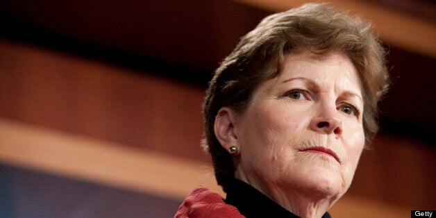 UNITED STATES Ð JANUARY 27: Sen. Jeanne Shaheen, D-N.H., holds a news conference with Sen. Johnny Isakson, R-Ga., (not shown) on Thursday, Jan. 27, 2011, to introduce their Biennial Budget Appropriations Act, that would switch Congress from an annual spending process to a two-year cycle. (Photo By Bill Clark/Roll Call)