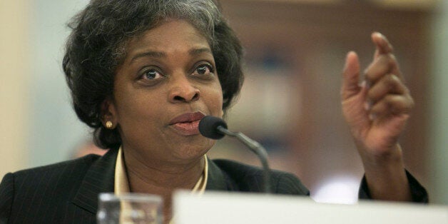 WASHINGTON, DC - MARCH 12: FCC Commissioner Mignon Clyburn testifies before the Senate Committee on Commerce, Science and Transportation during an FCC oversight hearing on March 12, 2013 in Washington, DC. FCC members warned that a planned 2014 incentive auction of broadcast TV spectrum for mobile broadband use could encounter setbacks. (Photo by T.J. Kirkpatrick/Getty Images)