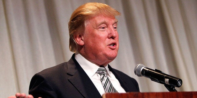 WASHINGTON, DC - OCTOBER 22: Joseph Wharton Award Honoree Donald J. Trump, Chairman & President, The Trump Organization, speaks at The Wharton Club's 44th Annual Wharton Award Dinner at the Park Hyatt Washington hotel on October 22, 2014 in Washington, DC. (Photo by Paul Morigi/Getty Images)