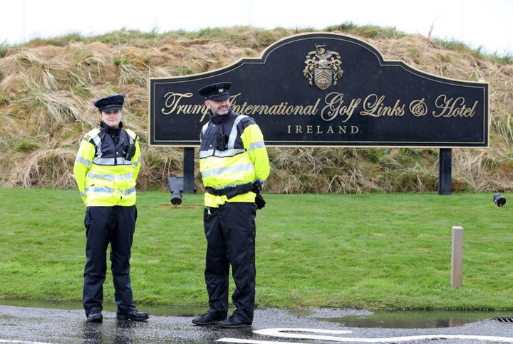 Security is tightened at Trump's golf course in Ireland.