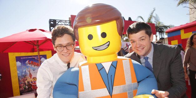 Director Phil Lord and Director Chris Miller seen at Warner Bros. Pictures Los Angeles Premiere of 'The Lego Movie', on Saturday, Feb. 1, 2014 in Los Angeles. (Photo by Eric Charbonneau/Invision for Warner Bros./AP Images)