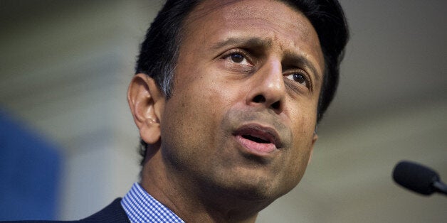 UNITED STATES - OCTOBER 6: Louisiana Gov. Bobby Jindal (R) delivers a speech at the American Enterprise Institute titled 'Rebuilding American Defense,' October 6, 2014. Jindal addressed the rise of terrorists group around the world and was critical of the Obama administration. (Photo By Tom Williams/CQ Roll Call)