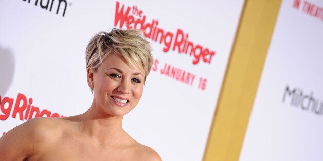 HOLLYWOOD, CA - JANUARY 06: Actress Kaley Cuoco attends the premiere of 'The Wedding Ringer' at TCL Chinese Theatre on January 6, 2015 in Hollywood, California. (Photo by Jason LaVeris/FilmMagic)