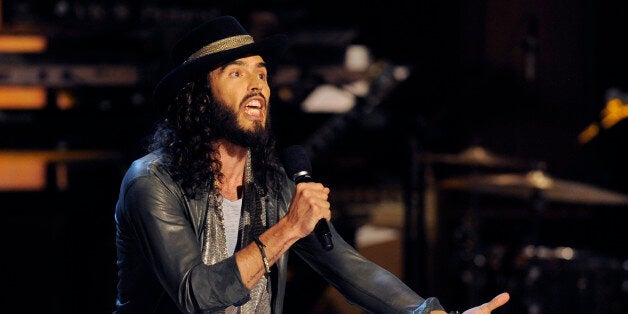 Russell Brand performs at "Eddie Murphy: One Night Only," a celebration of Murphy's career at the Saban Theater on Saturday, Nov. 3, 2012, in Beverly Hills, Calif. (Photo by Chris Pizzello/Invision)