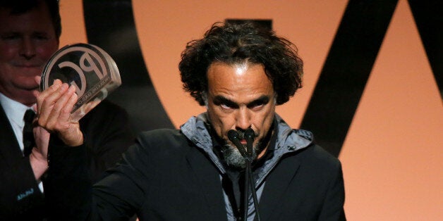 LOS ANGELES, CA - JANUARY 24: Producer/director Alejandro Gonzalez Inarritu accepts the Outstanding Producer of Theatrical Motion Pictures award for 'Birdman' onstage during the 26th Annual Producers Guild Of America Awards at the Hyatt Regency Century Plaza on January 24, 2015 in Los Angeles, California. (Photo by Mark Davis/Getty Images)