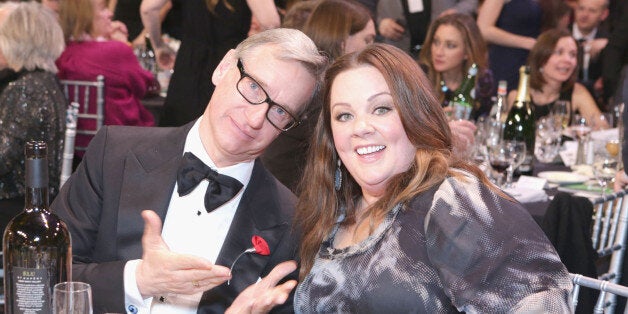 SANTA MONICA, CA - JANUARY 16: Director Paul Feig and actress Melissa McCarthy with Champagne Nicolas Feuillatte at the 19th Annual Critics' Choice Movie Awards at Barker Hangar on January 16, 2014 in Santa Monica, California. (Photo by Tiffany Rose/WireImage)