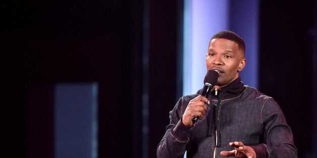 LOS ANGELES, CA - MARCH 29: Host Jamie Foxx speaks onstage during the 2015 iHeartRadio Music Awards which broadcasted live on NBC from The Shrine Auditorium on March 29, 2015 in Los Angeles, California. (Photo by Kevin Winter/Getty Images for iHeartMedia)