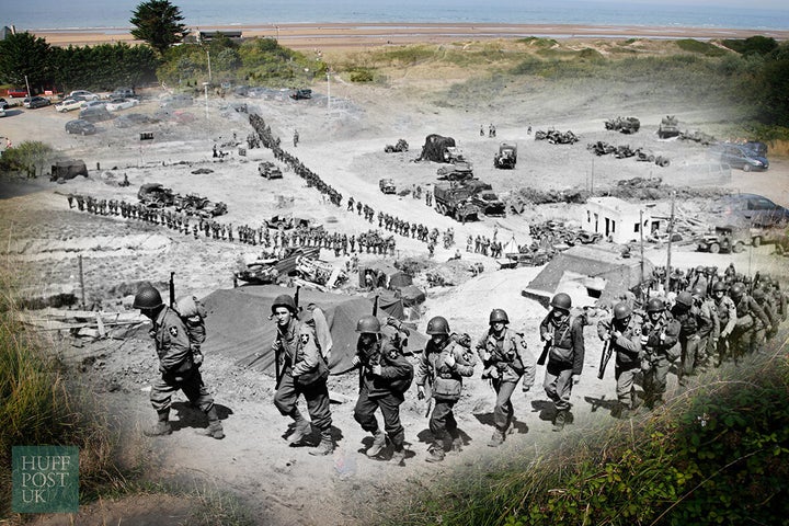 <strong>Where US Army reinforcements once marched on June 18, 1944, tourists now tread the same path to the beach near Colleville sur Mer, France.</strong>