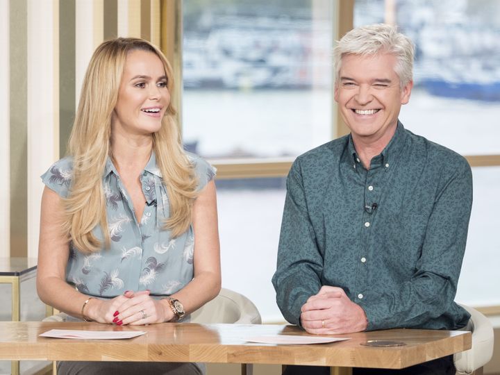 Amanda Holden and Phillip Schofield on This Morning in 2015