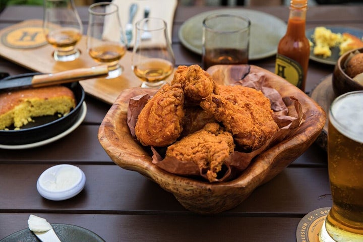 The fried chicken at Husk Greenville is made with a saltwater brine. 