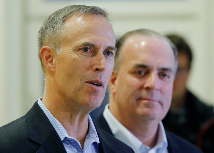 Reps. Jared Huffman (left) and Dan Kildee used to share a Capitol Hill row house with Democratic presidential candidate Beto