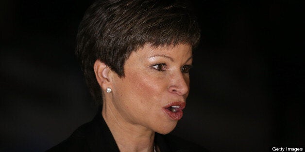 CHICAGO, IL - NOVEMBER 06: Valerie Jarrett, Senior Advisor to U.S. President Barack Obama attends the Obama Election Night watch party at McCormick Place November 6, 2012 in Chicago, Illinois. Obama is going for reelection against Republican candidate, former Massachusetts Governor Mitt Romney. (Photo by Scott Olson/Getty Images)