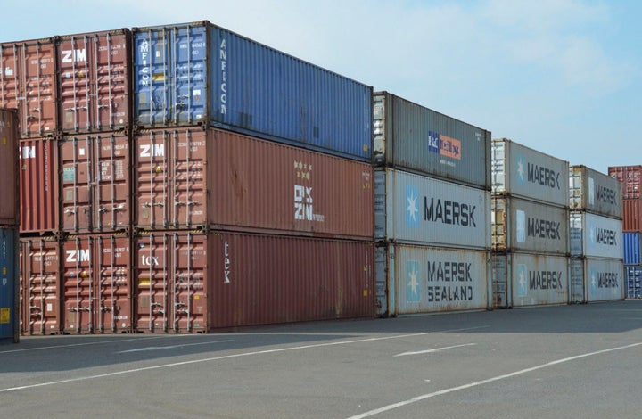 Containers with garbage from Canada wait to be loaded onto a cargo ship in the northwestern Philippines, in this May 30, 2019 photo released by the country's foreign affairs department.