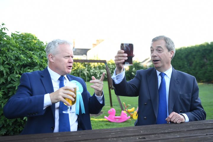 Farage with Peterborough candidate Mike Greene, who once appeared on Channel 4's Secret Millionaire