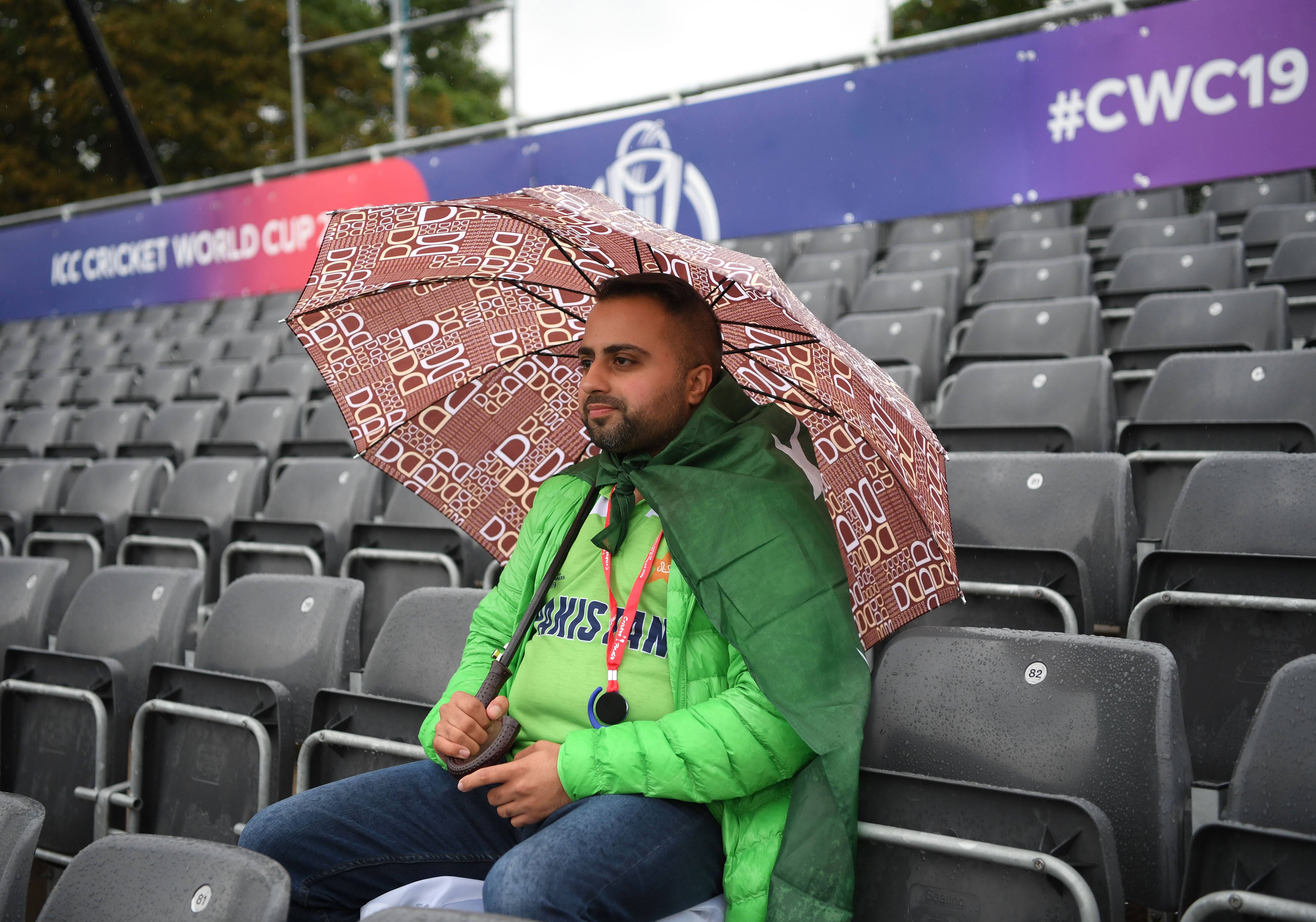 An optimistic Pakistan fan waits for the World Cup game in Bristol to get underway (Photo by Stu Forster-IDI/IDI via Getty Images)