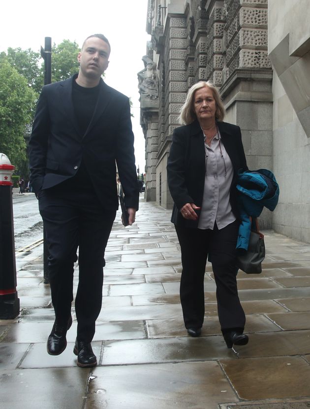 Sally Challen with son David as she arrives at the Old Bailey on Friday 