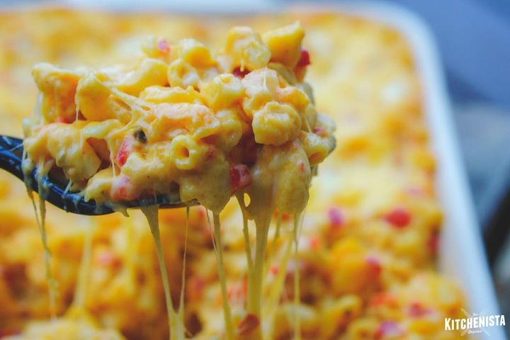 Food blogger Angela Davis' version of mac and cheese "has a creamy sauce that clings to the noodles, rich cheese flavor made from a variety of cheeses, well-seasoned, a little bit gooey with a stringy cheese pull effect," she said.