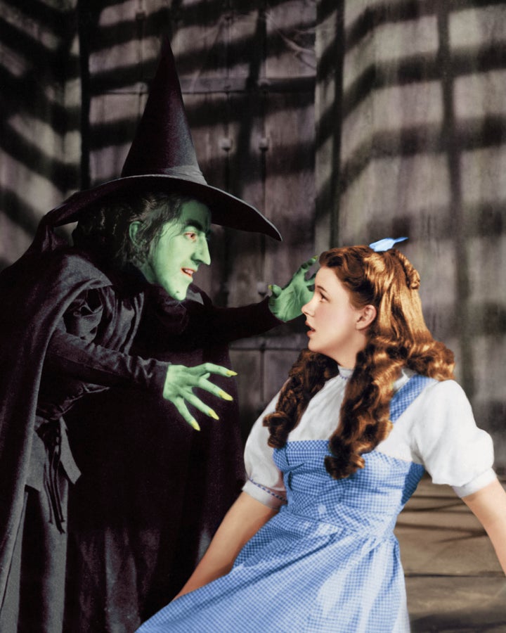 Judy Garland as Dorothy Gale, with Margaret Hamilton, in "The Wizard of Oz."