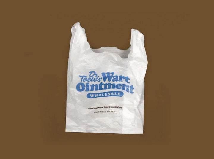 The plastic bags are meant to encourage people to bring their own bags.