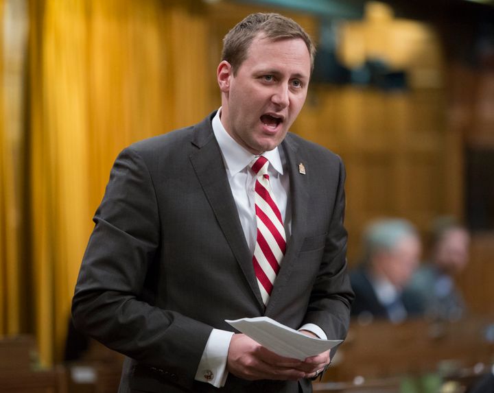 Conservative MP Brad Trost rises in the House of Commons on April 22, 2016.