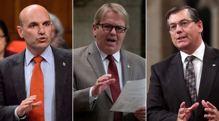Long-time MPs Nathan Cullen (left), Rodger Cuzner (centre) and Kevin Sorenson are among those who are saying goodbye to the House of Commons this year.