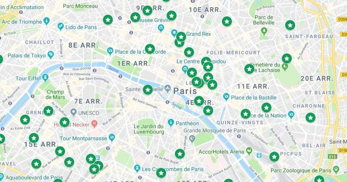 carte des parcs de paris La carte des 52 parcs et squares à Paris où il est interdit de 
