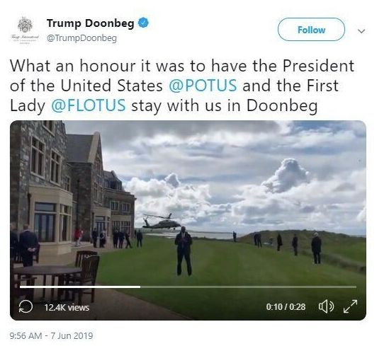This is one of the tweets the Doonbeg course removed after questioned by HuffPost.