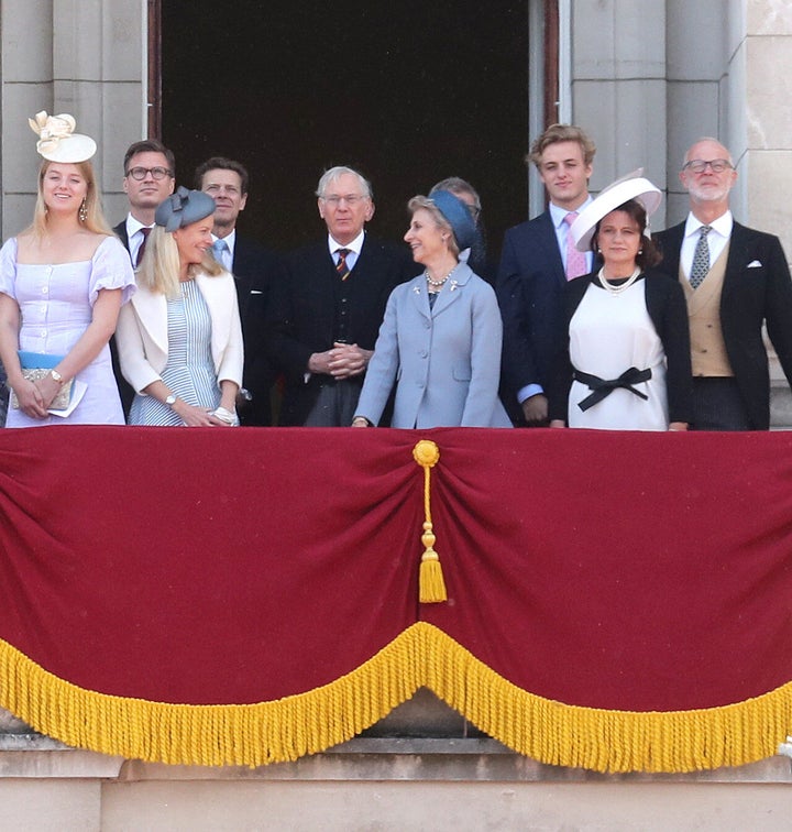 Dr. Sylvana Tomaselli, Countess of St. Andrews, with her husband George, the Earl of St. Andrews, at Trooping the Colour on Saturday.