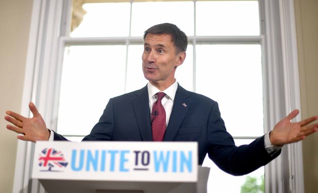 Jeremy Hunt at his leadership bid launch on Monday. 