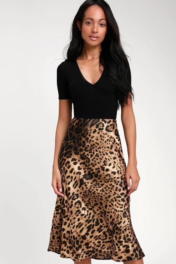 leopard print skirt bias