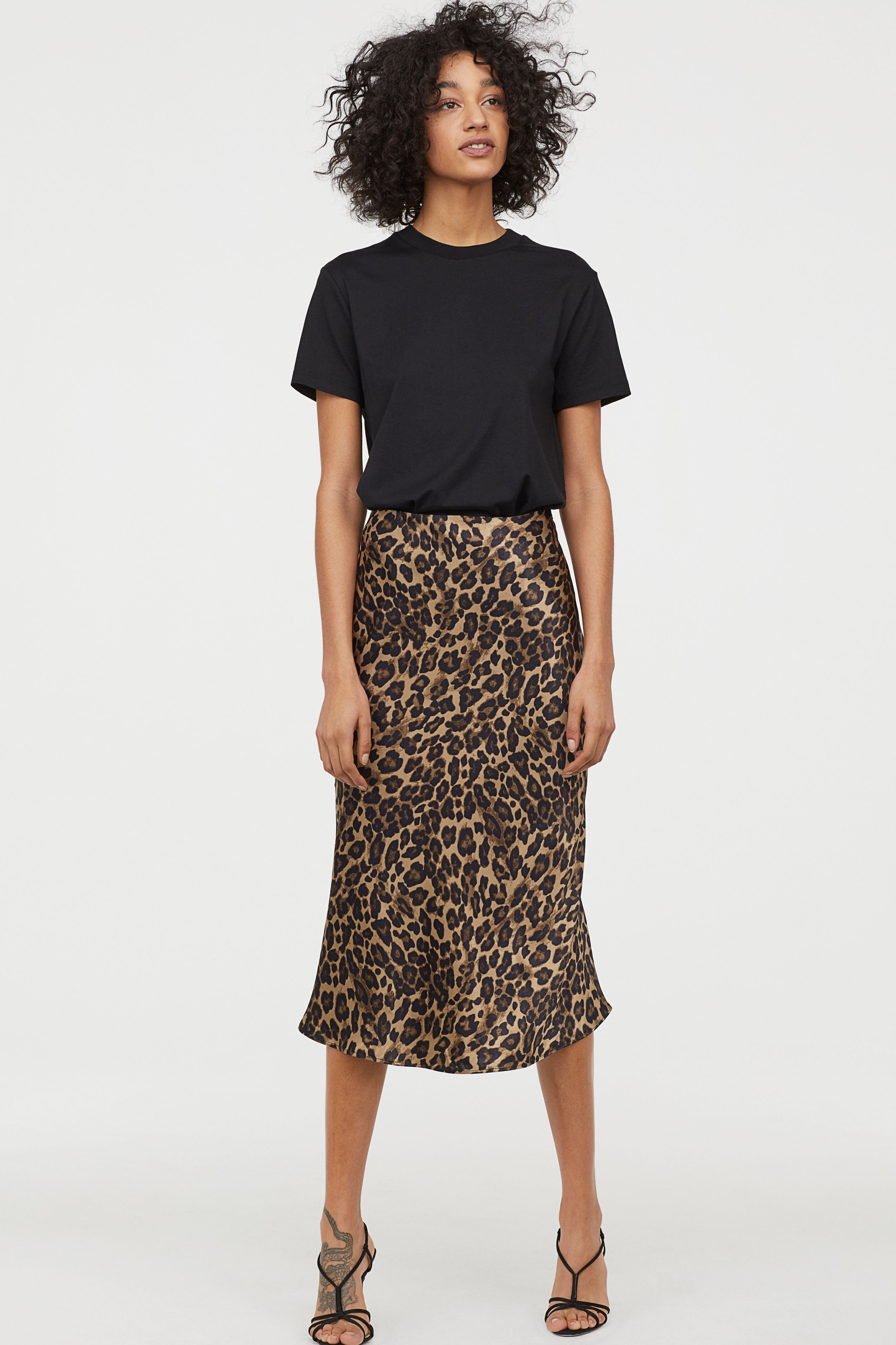 zara red leopard print skirt