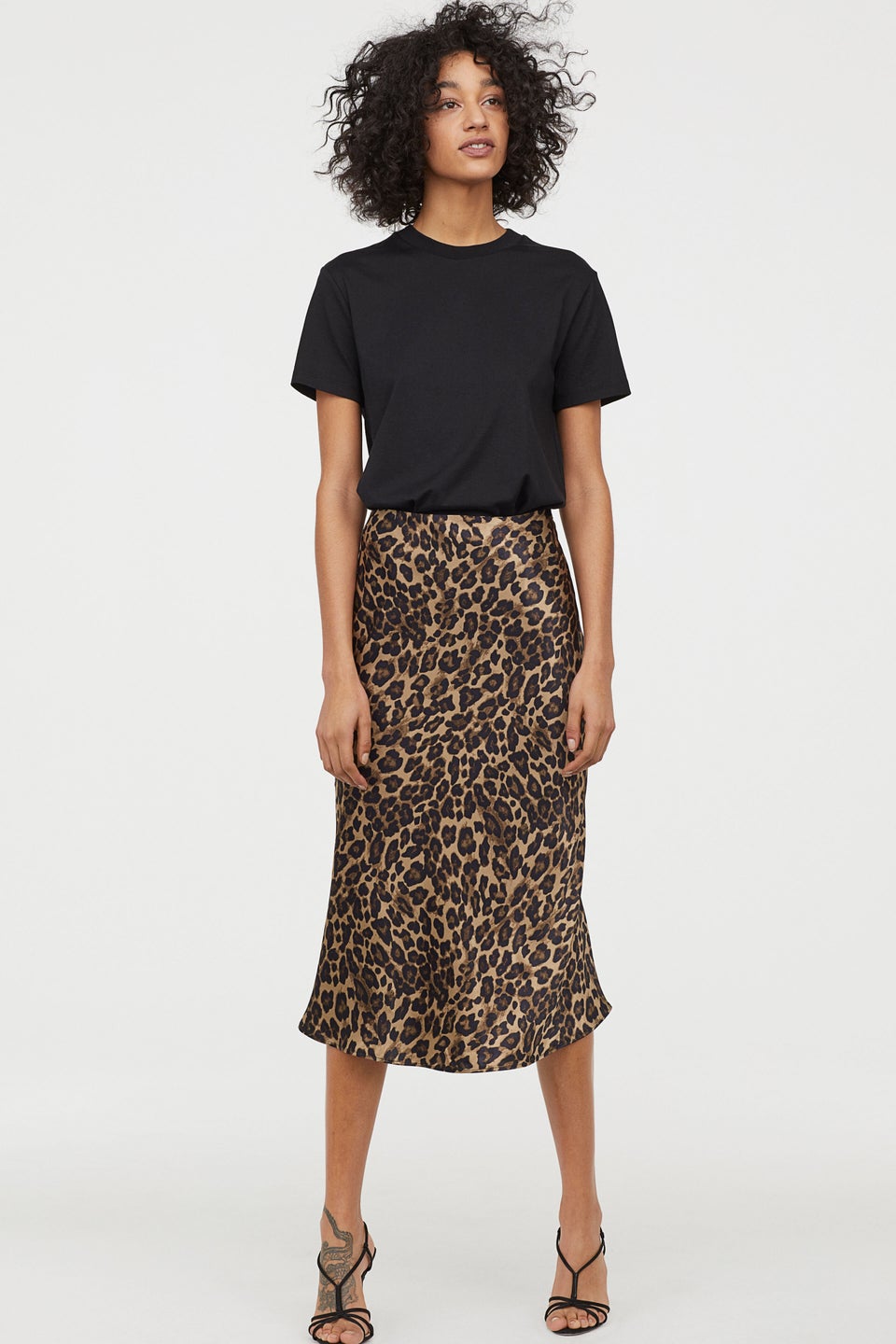 Satin leopard 2025 skirt h&m