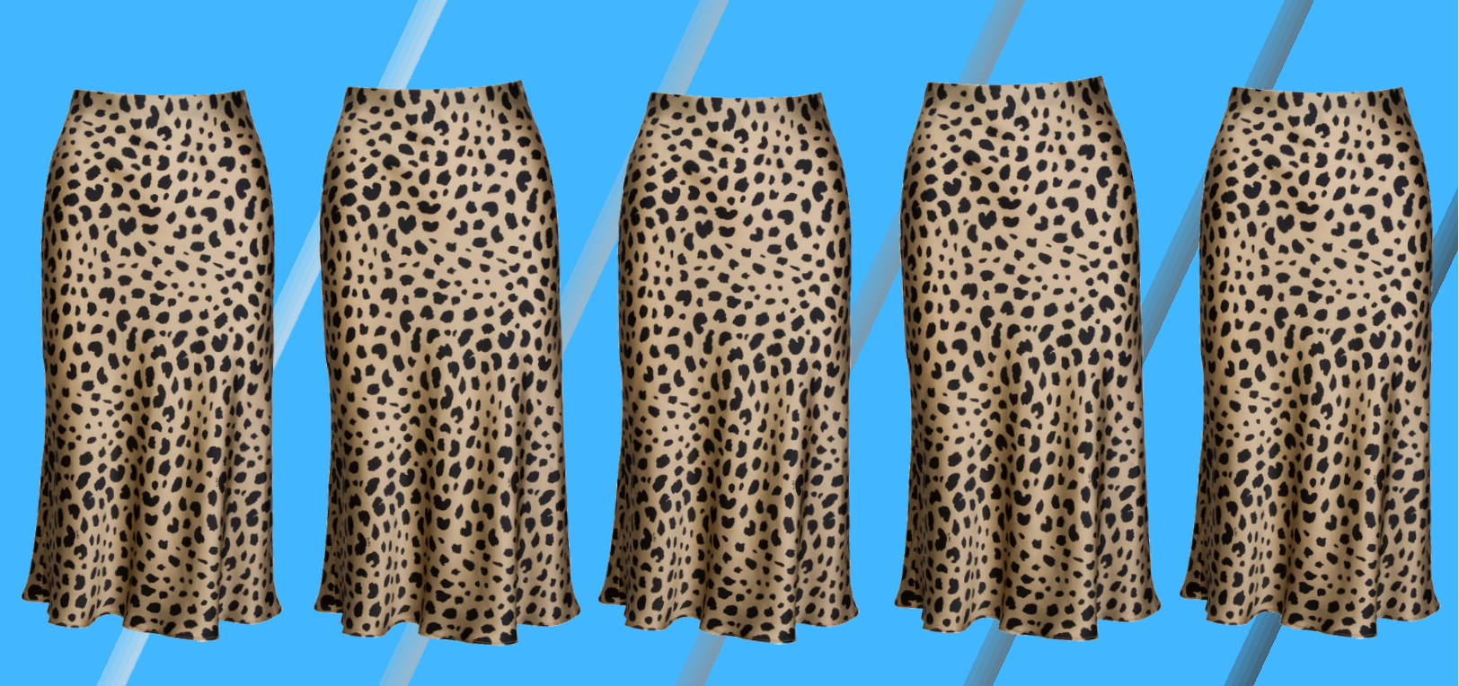 animal print skirt blue