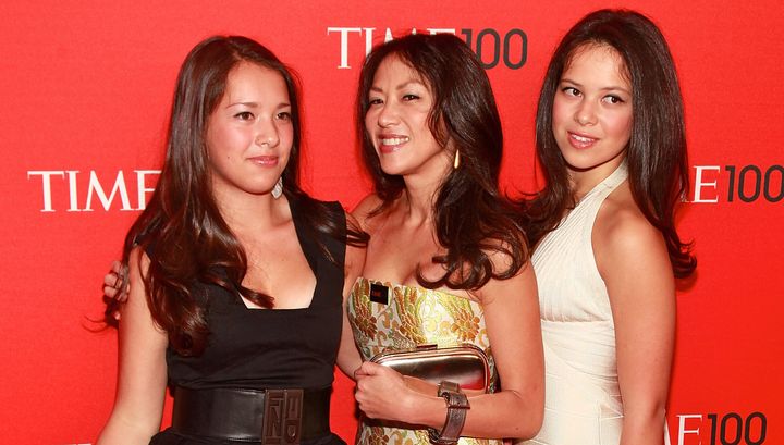 "Battle Hymn of the Tiger Mother" author Amy Chua, center, and daughters Louisa, left, and Sophia at the 2011 Time 100 gala in April 2011.