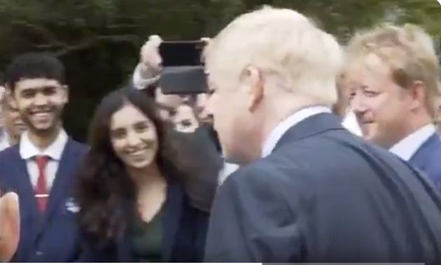 Johnson with Tory by-election candidate Paul Bristow (far right)