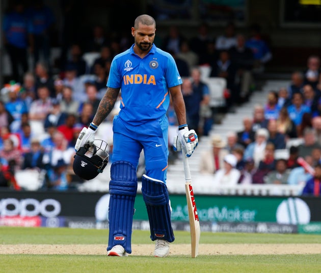 Shikhar Dhawan of India during ICC Cricket World Cup between India and Australia at the Oval Stadium...