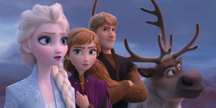 Elsa, Anna, Kristoff and Sven the Reindeer