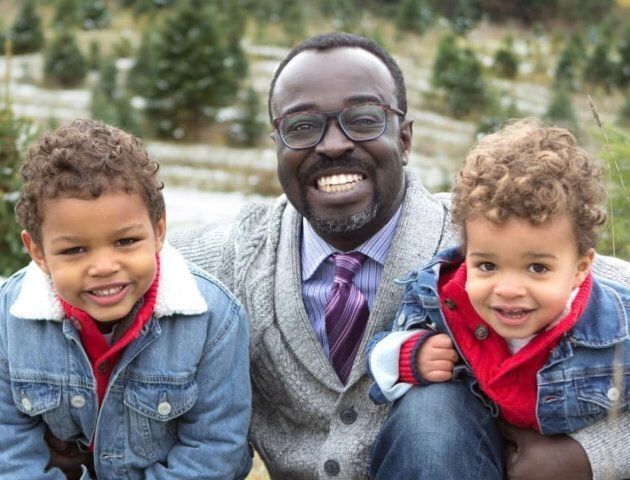 Toronto dad Casey Palmer with his sons. He gets about four or five hours of sleep per night.